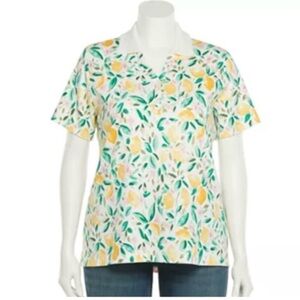 Lemon and Floral Print Women's Top